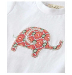 Set Camiseta de bebé blanca con dibujo de elefante y boxer-Dadati