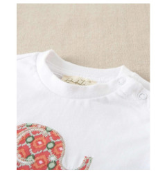 Set Camiseta de bebé blanca con dibujo de elefante y boxer-Dadati
