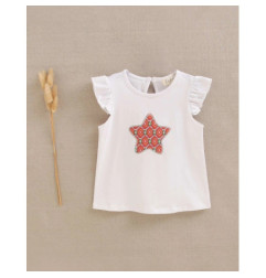 Set Camiseta de bebé blanca con dibujo de estrella y culetín-Dadati