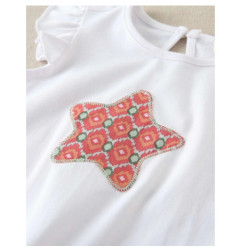 Set Camiseta de bebé blanca con dibujo de estrella y culetín-Dadati