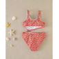 Trikini de niña con estampado geometrico y detalle en la cintura-Dadati