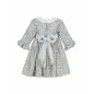Vestido Monte Cuello Volante Azul-Tartaleta