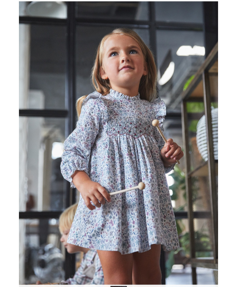 Minidress Brezo Bordado a Mano Berenjena- Tartaleta