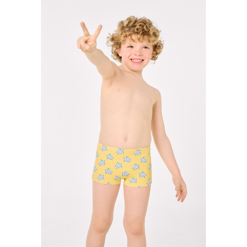 Bañador bóxer niño estampado tortugas amarillo-Ysabel sabe