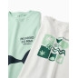 2 camisetas de algodón con estampados de playa para niño, verde/blanco-Zippy