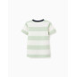 Camiseta de algodón a rayas para niño, blanco/verde-Zippy