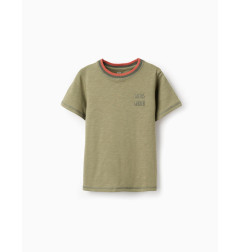 Camiseta de algodón con bordado Cactus Garden para niño, verde-Zippy