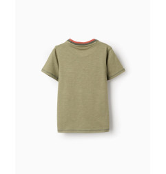 Camiseta de algodón con bordado Cactus Garden para niño, verde-Zippy