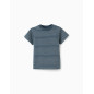 Camiseta de algodón con rayas jacquard para niño, azul/beige-Zippy