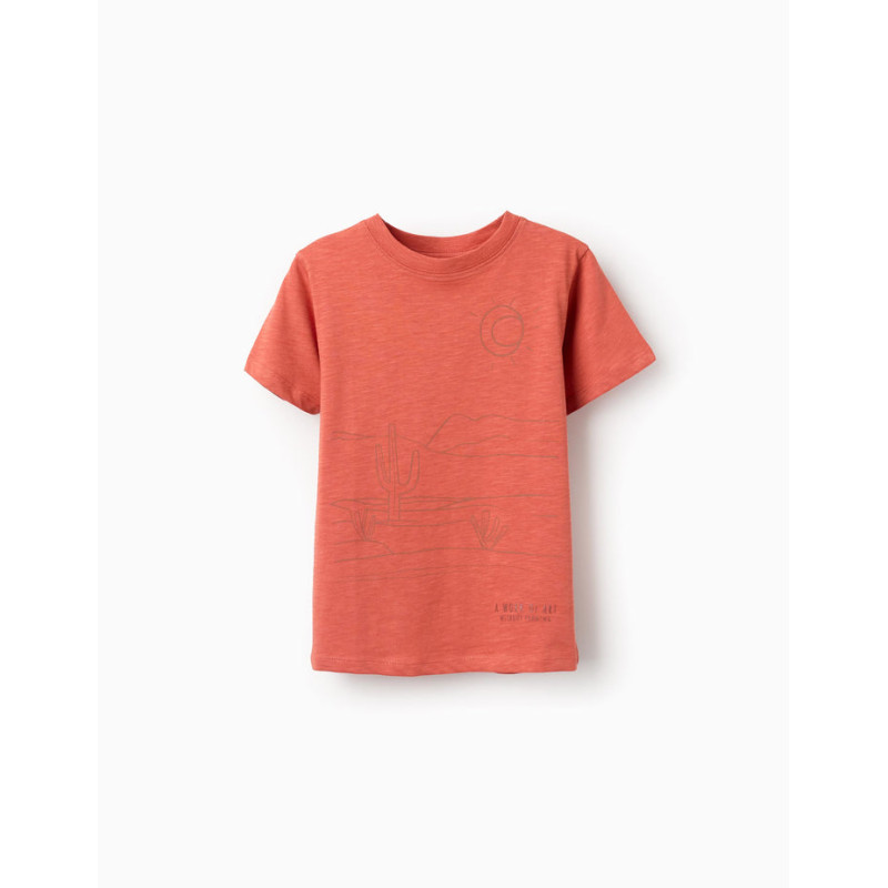 Camiseta de algodón con estampado Work of Art para niño, naranja-Zippy