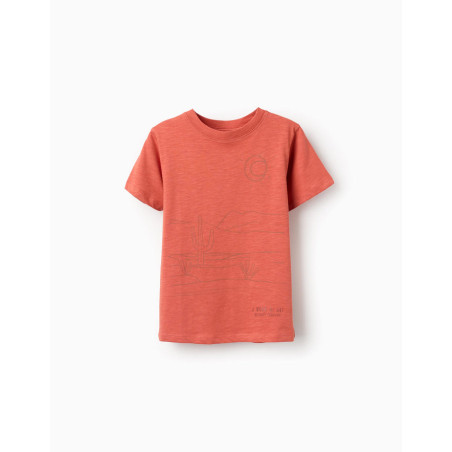 Camiseta de algodón con estampado Work of Art para niño, naranja-Zippy