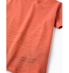 Camiseta de algodón con estampado Work of Art para niño, naranja-Zippy