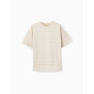 Camiseta de algodón con rayas jacquard para niño, beige claro-Zippy