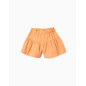 Pantalón corto de algodón paperbag con forro para niña, naranja-Zippy