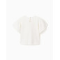 Camiseta de algodón con bolsillo de croché para niña, blanco-Zippy