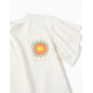 Camiseta de algodón con bolsillo de croché para niña, blanco-Zippy
