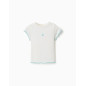 Camiseta acanalada con extremos ondulados para niña, blanco/azul-Zippy