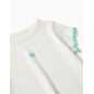 Camiseta acanalada con extremos ondulados para niña, blanco/azul-Zippy