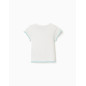 Camiseta acanalada con extremos ondulados para niña, blanco/azul-Zippy