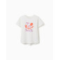 Camiseta de algodón con estampado de conchas para niña, blanco-Zippy