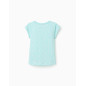 Pack 2 camisetas de algodón con estampados veraniegos para niña, azul/blanco-Zippy