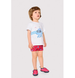 Conjunto camiseta y bañador bóxer bebé estampado pulpos-Ysabel Mora