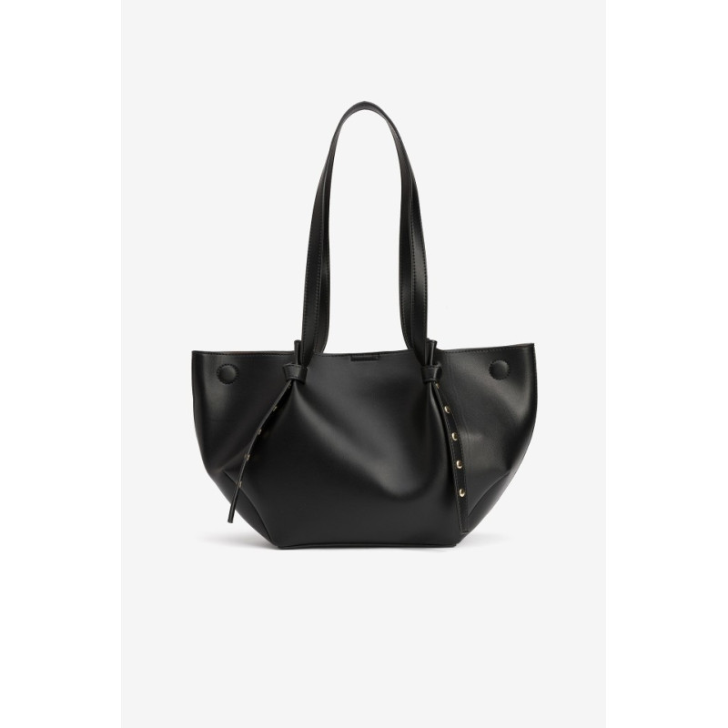 Bolso shopper negro minimalista-Tiffosi