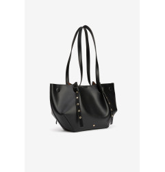 Bolso shopper negro minimalista-Tiffosi