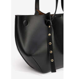 Bolso shopper negro minimalista-Tiffosi