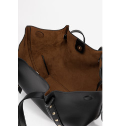 Bolso shopper negro minimalista-Tiffosi