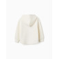 Sudadera perchada con capucha y estampado floral para niña, blanco-Zippy
