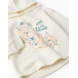 Sudadera perchada con capucha y estampado floral para niña, blanco-Zippy