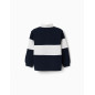 Sudadera con cuello polo y colour block para niño, blanco/azul marino-Zippy