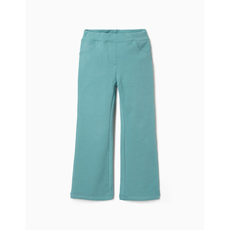 Jeggings de campana perchados para niña, azul verdoso-Zippy