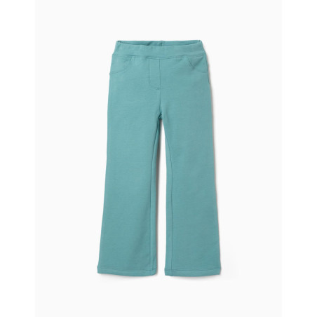 Jeggings de campana perchados para niña, azul verdoso-Zippy