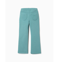 Jeggings de campana perchados para niña, azul verdoso-Zippy
