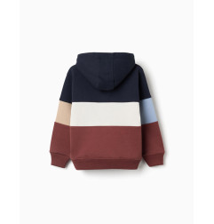 Sudadera de felpa con capucha y bloque de colores para niño, multicolor-Zippy