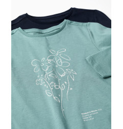 2 camisetas de manga larga con estampados de arte para niña, verde/azul-Zippy