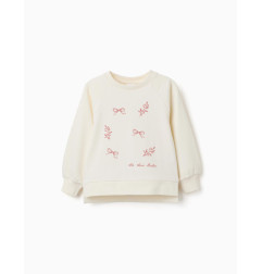 Sudadera con estampado en relieve Arts para niña, blanco/rosa-Zippy