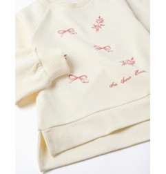 Sudadera con estampado en relieve Arts para niña, blanco/rosa-Zippy