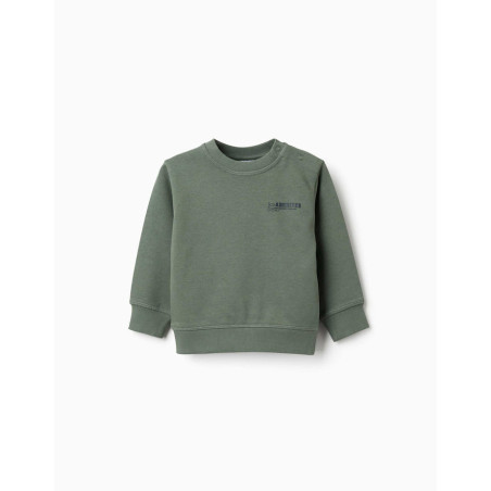 Sudadera de algodón con estampado ZY para bebé niño, verde oscuro-Zippy