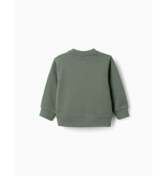 Sudadera de algodón con estampado ZY para bebé niño, verde oscuro-Zippy