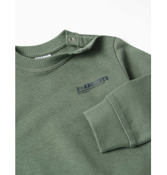 Sudadera de algodón con estampado ZY para bebé niño, verde oscuro-Zippy