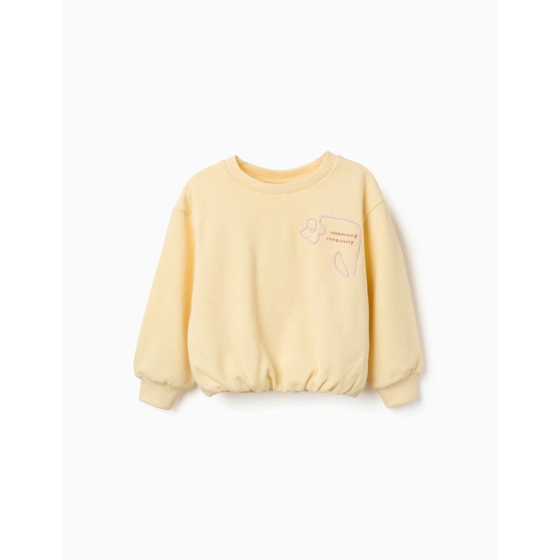 Sudadera de algodón con estampado Creativity para niña, amarillo-Zippy