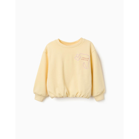 Sudadera de algodón con estampado Creativity para niña, amarillo-Zippy