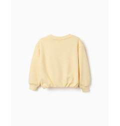Sudadera de algodón con estampado Creativity para niña, amarillo-Zippy