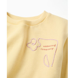 Sudadera de algodón con estampado Creativity para niña, amarillo-Zippy