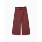 Pantalón de pierna ancha de punto Roma con cinturón para niña, marrón-Zippy