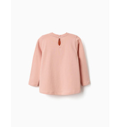 2 camisetas de manga larga con estampados para bebé niña, rosa/blanco-Zippy
