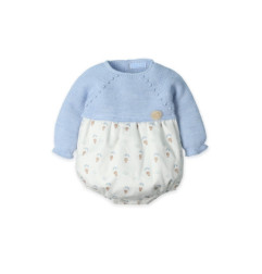 Pelele punto y tejido algodón estampado Nube”bear in a parachute”-Mac Ilusion